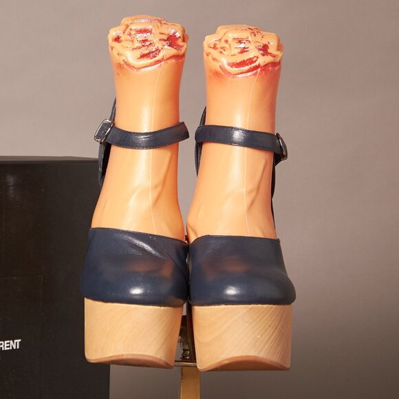 Chloe Sevigny for Opening Ceremony Leather D’Orsay Mary Janes Heels Platforms - Picture 5 of 12